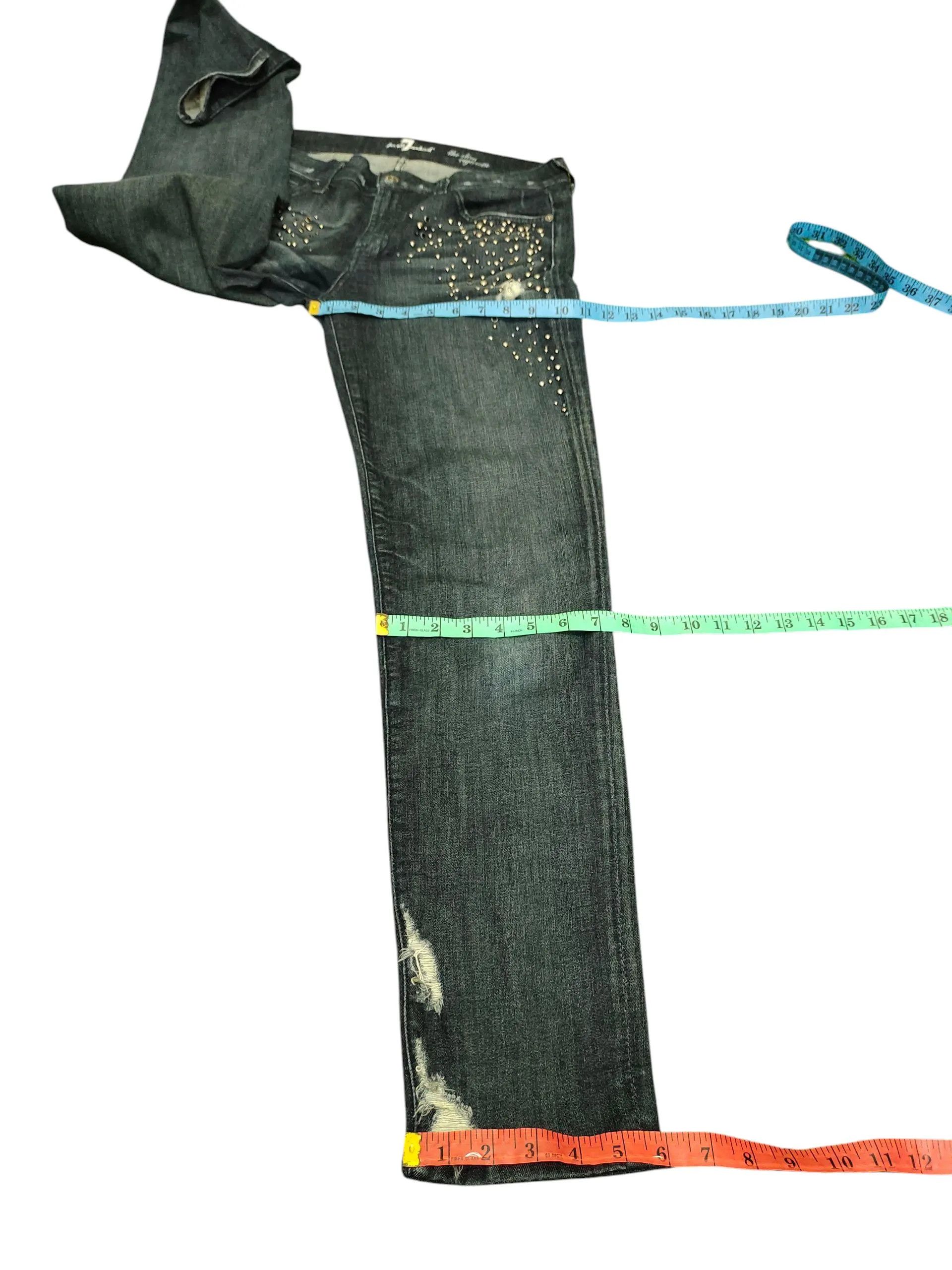 7 For All Mankind Vintage 7 For All Mankind Studded Slim Distress Jeans Size US 31 - 9 Thumbnail