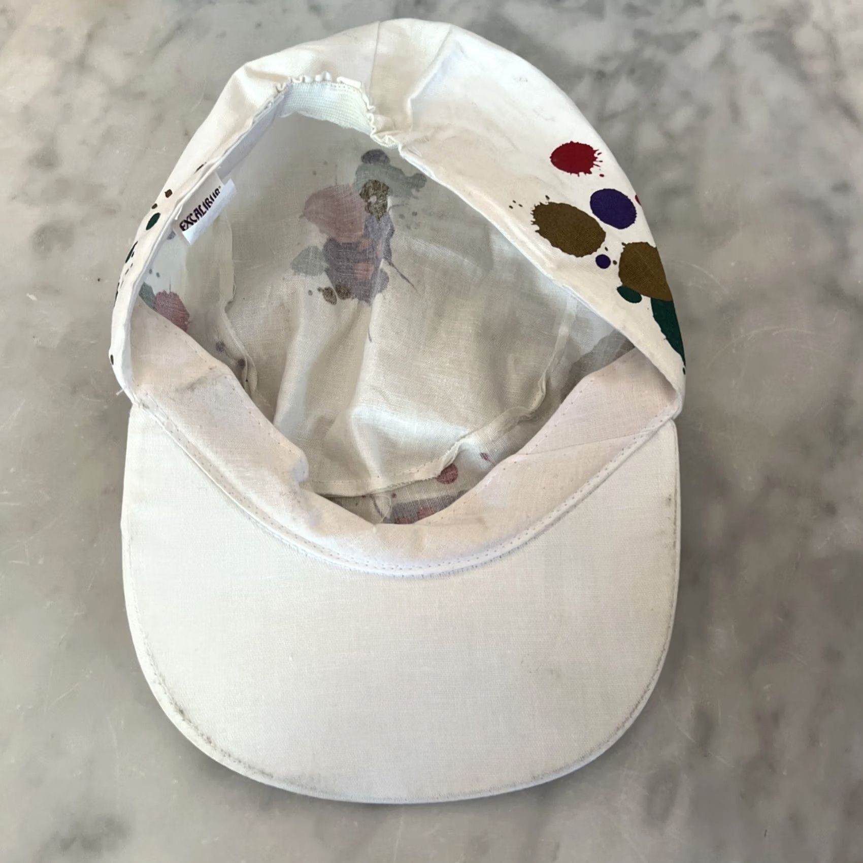 Vintage VINTAGE Excalibur Casino Painters Cap One Size White Painter Splatter Mens Size ONE SIZE - 6 Thumbnail