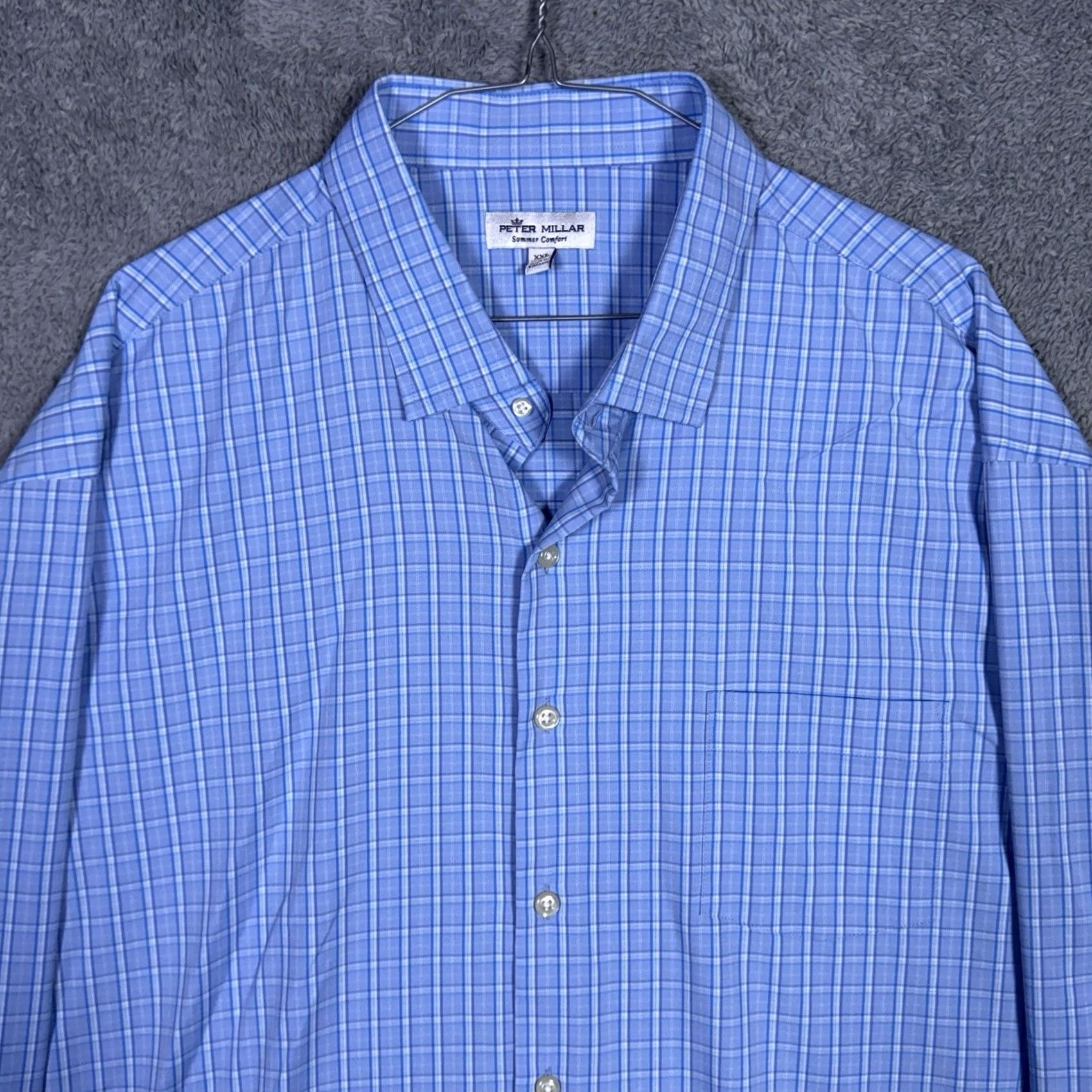Peter Millar Peter Millar Shirt Mens XXL 2XL Summer Comfort Performance WIndowpane Check Size US XXL / EU 58 / 5 - 2 Thumbnail