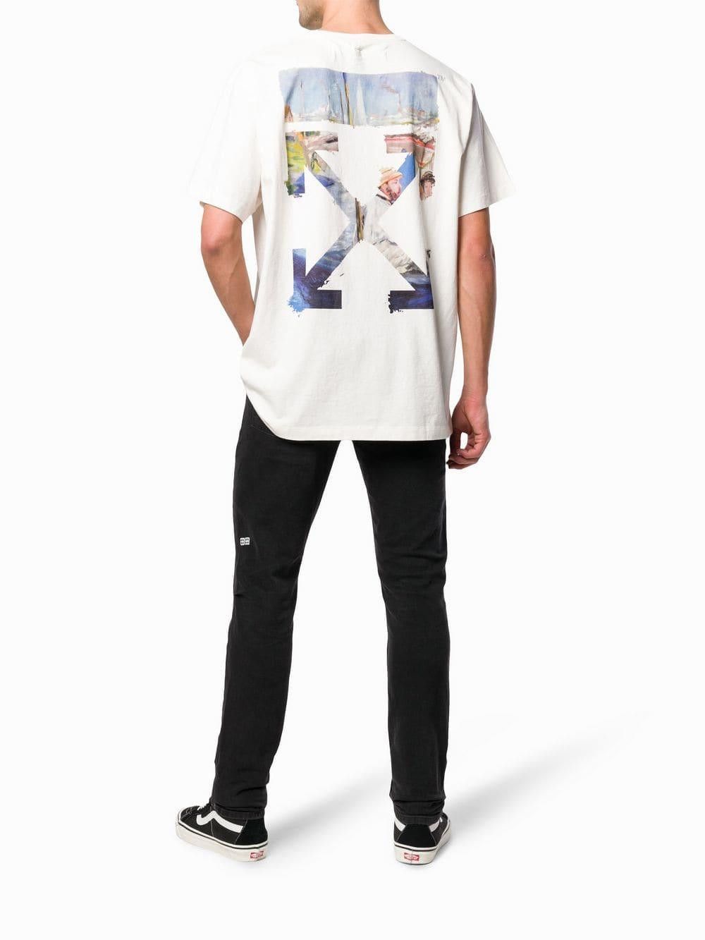 Off-White Cream Painting Arrows Oversized T-Shirt Size US XXS / EU 40 - 3 Thumbnail