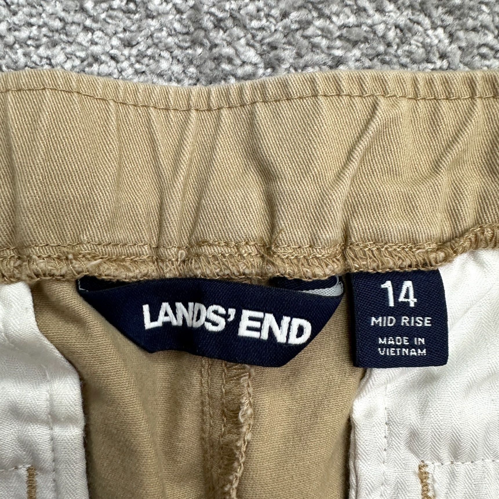 Lands' End Lands' End Chino Pants Womens 14 Brown Straight Mid Rise Elastic 35x27 Size 36" / US 14 / IT 50 - 5 Thumbnail