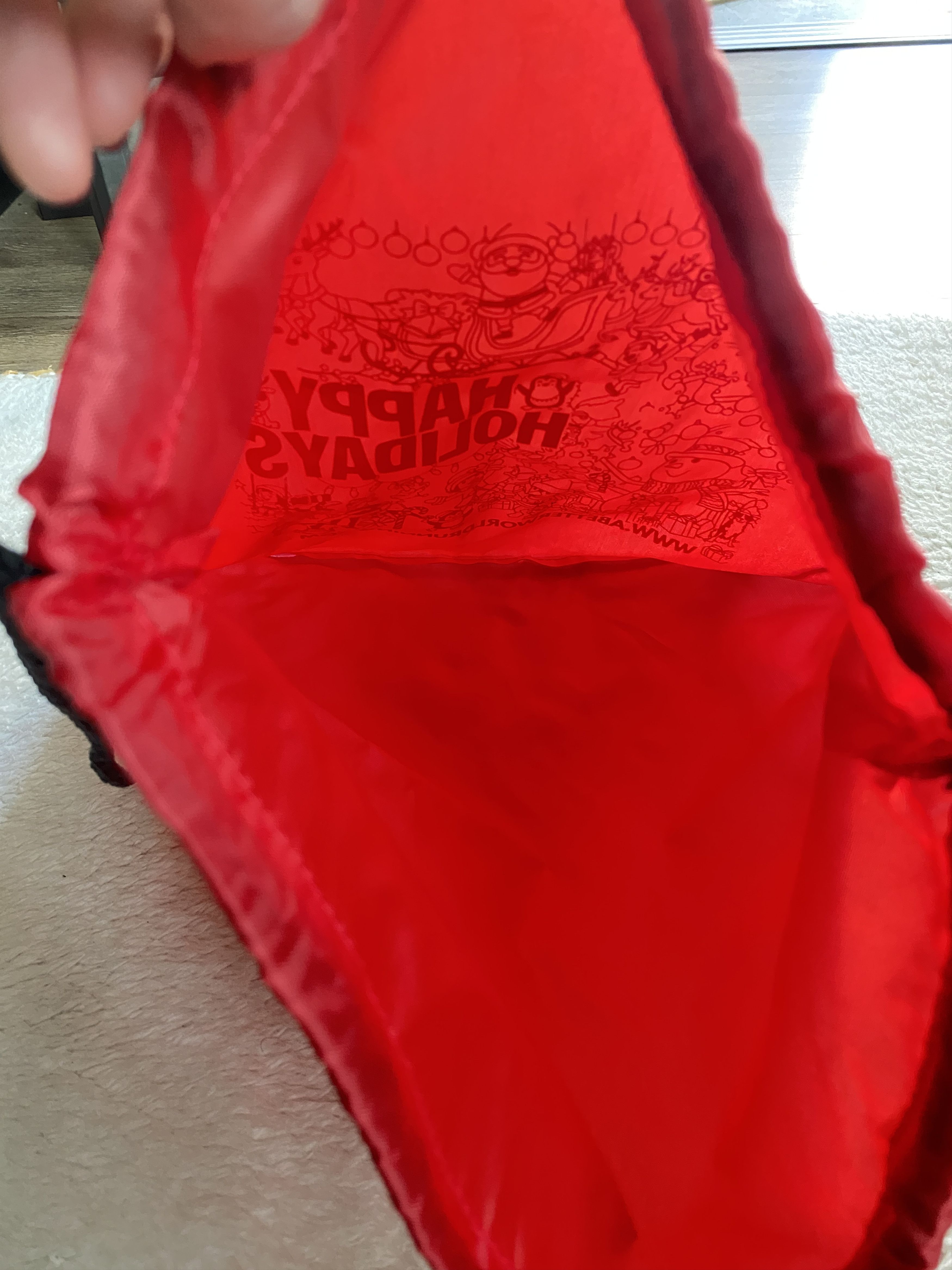 Other Red “Happy Holidays” Drawstring Bag – Brand New Size ONE SIZE - 6 Thumbnail