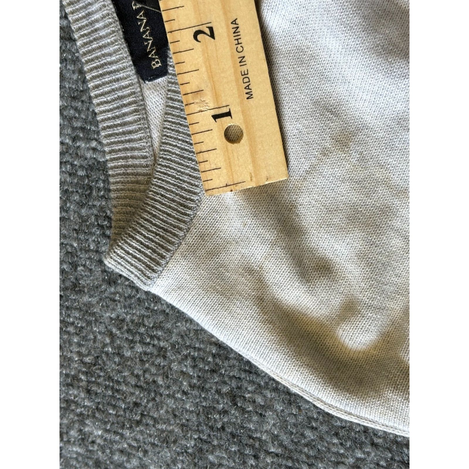 Banana Republic Banana Republic Sweater Mens M Gray Long Sleeve Pullover Cotton Knit Regular Pull Over Size US M / EU 48-50 / 2 - 6 Thumbnail