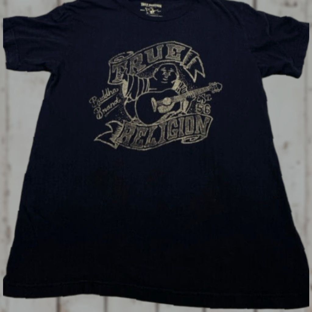 True Religion True Religion T-Shirt Mens Medium Short Sleeve Black Buddha Guitar World Tour Shirt Mens M Black Graphic Print 90s/Concert Womens Mens Girls Size US M / EU 48-50 / 2 - 1 Thumbnail