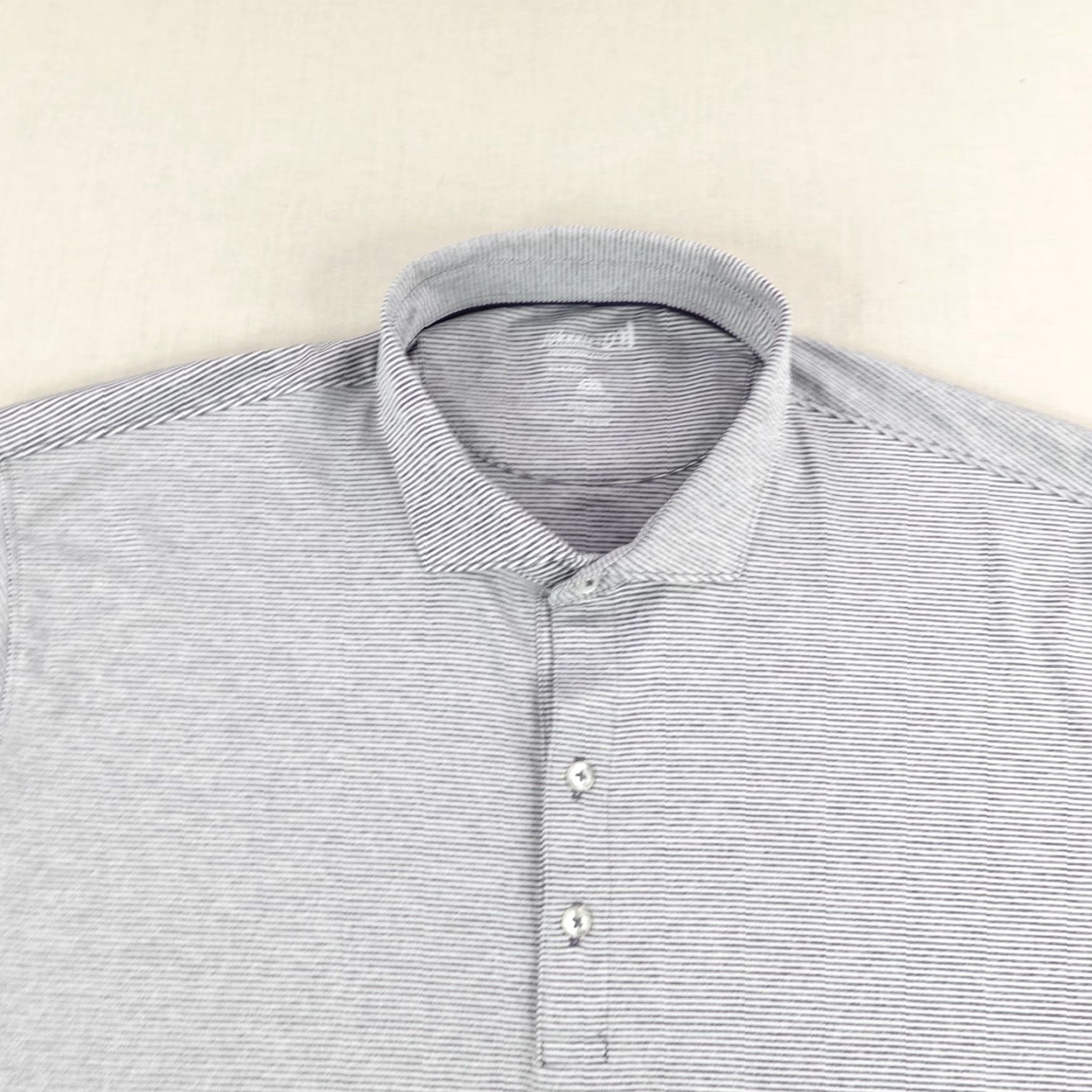 johnnie-O VINTAGE Johnnie-O Polo Shirt Mens XL Gray White Stripes Performance The Port Golf Club Size US XL / EU 56 / 4 - 2 Thumbnail