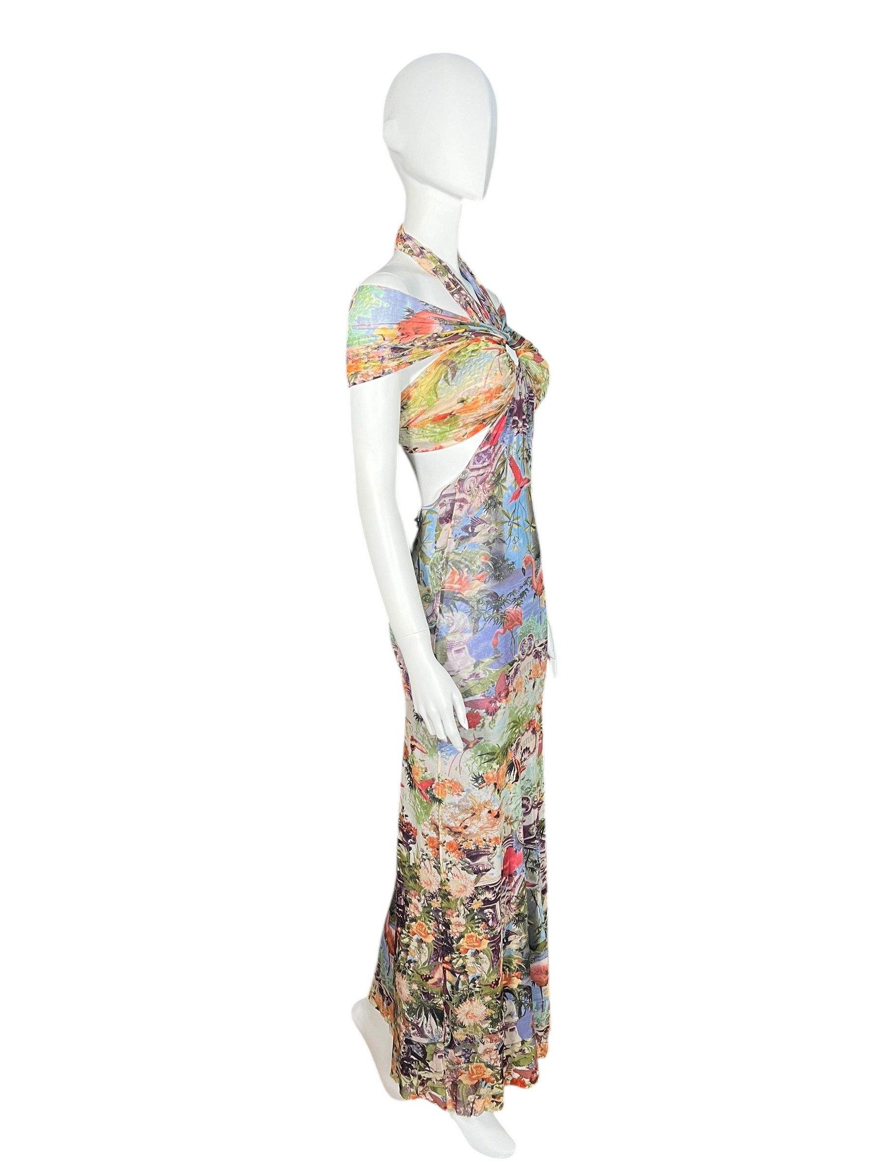 Jean Paul Gaultier Jean Paul Gaultier S/S 1999 Flamingo and Jungle Maxi Dress Size M / US 6-8 / IT 42-44 - 2 Thumbnail