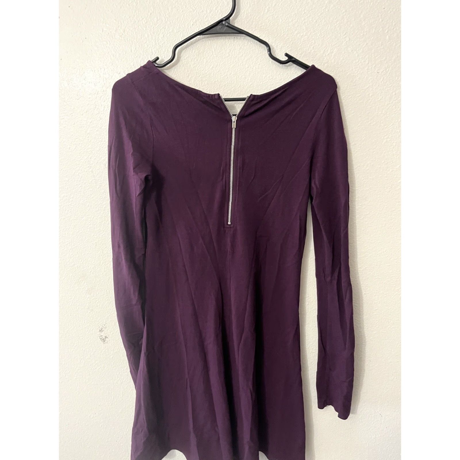 Express Express Dress Solid Maroon Long Sleeve Zip Up Knee Length S Sheath Dress Womens Size S / US 4 / IT 40 - 3 Thumbnail