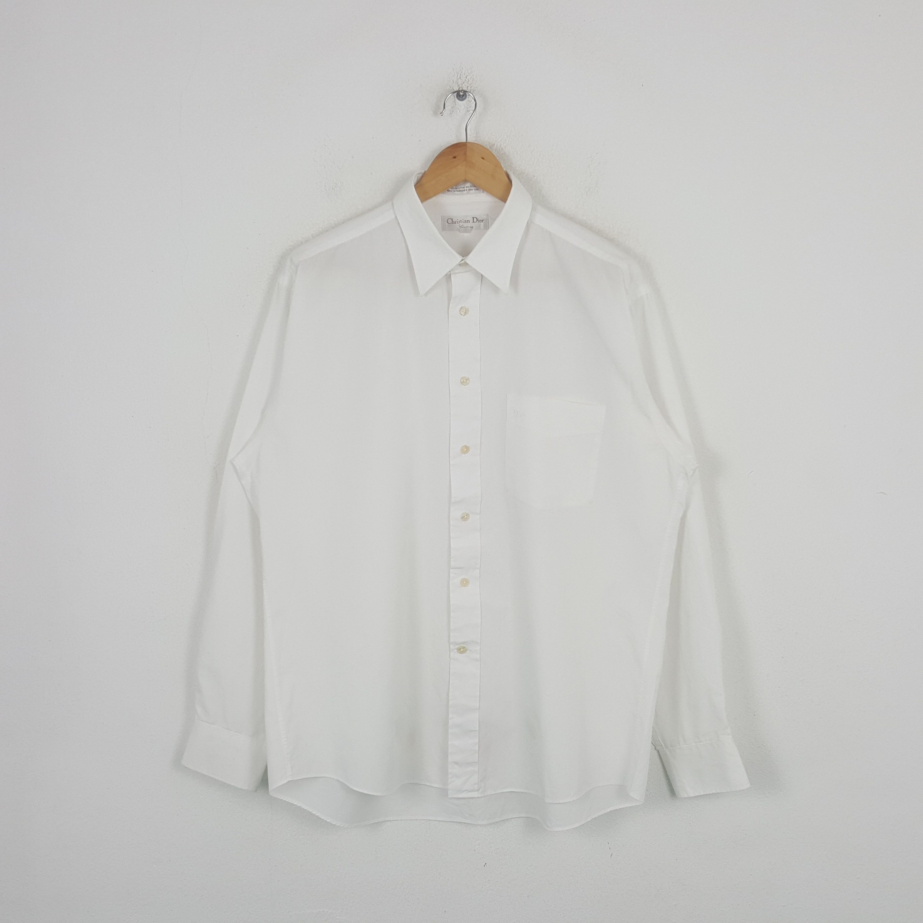 Christian Dior Monsieur Vintage Christian Dior Designer Plain Shirt Button Up RR21 Size US XL / EU 56 / 4 - 1 Thumbnail