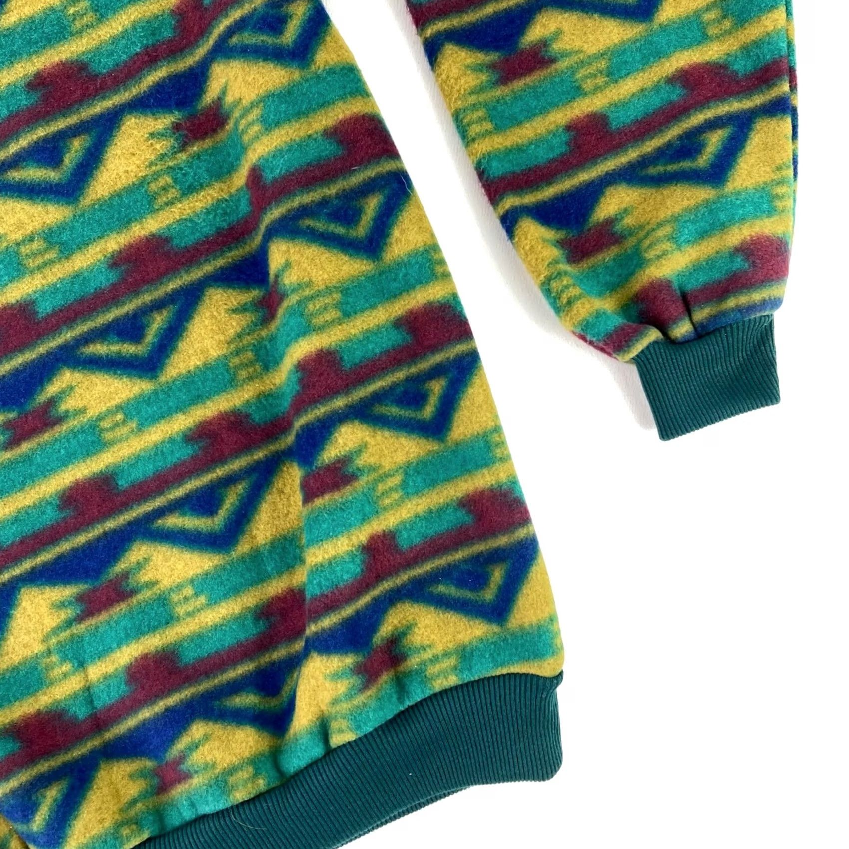 Pierre Cardin VINTAGE Pierre Cardin 1/4 Button Fleece Pullover Shirt Men MEDIUM Green Blue Yellow Aztec Southwest Pattern Size US M / EU 48-50 / 2 - 3 Thumbnail