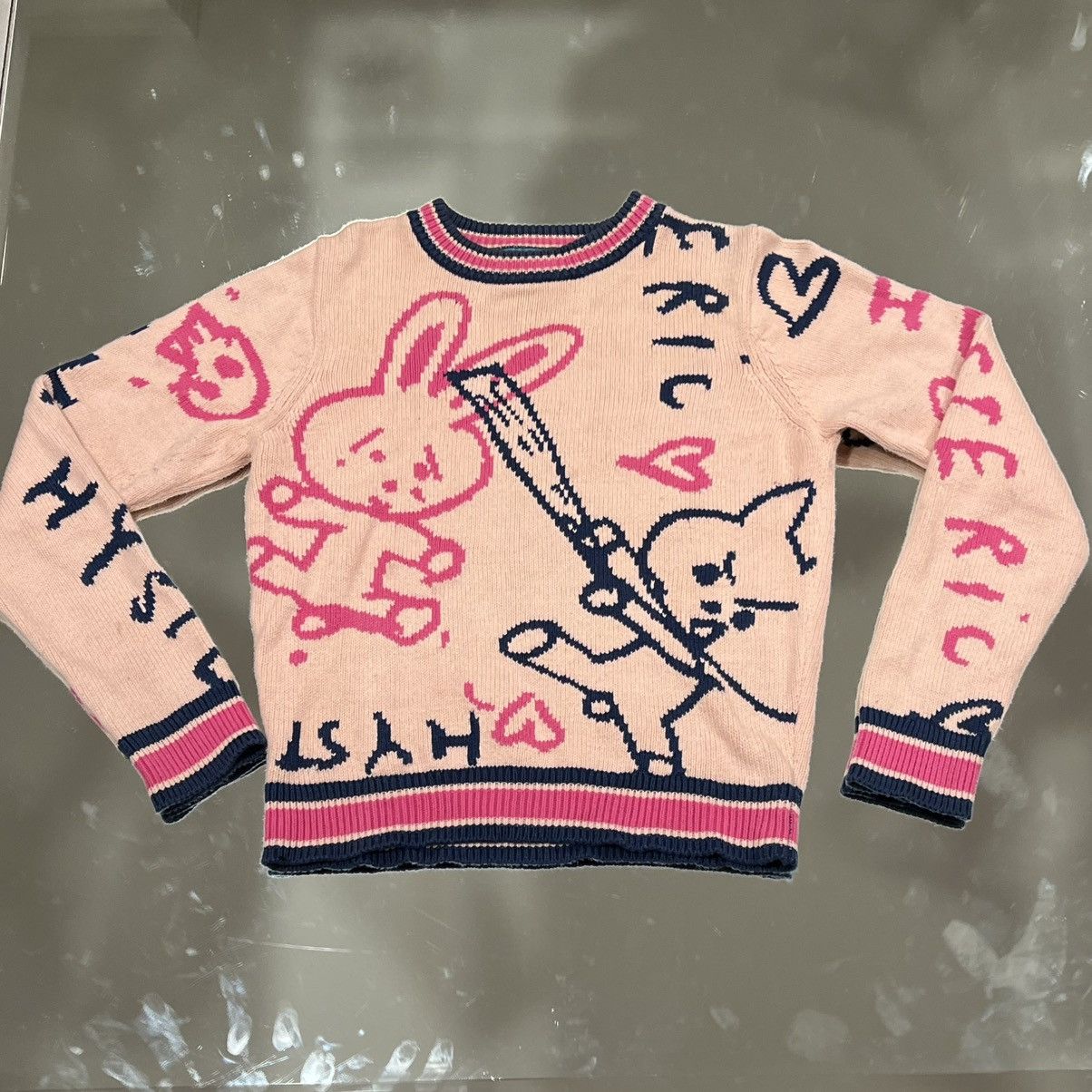 Hysteric Glamour Hysteric Glamour Bunny Scrawl Sweater Size XS / US 0-2 / IT 36-38 - 1 Thumbnail