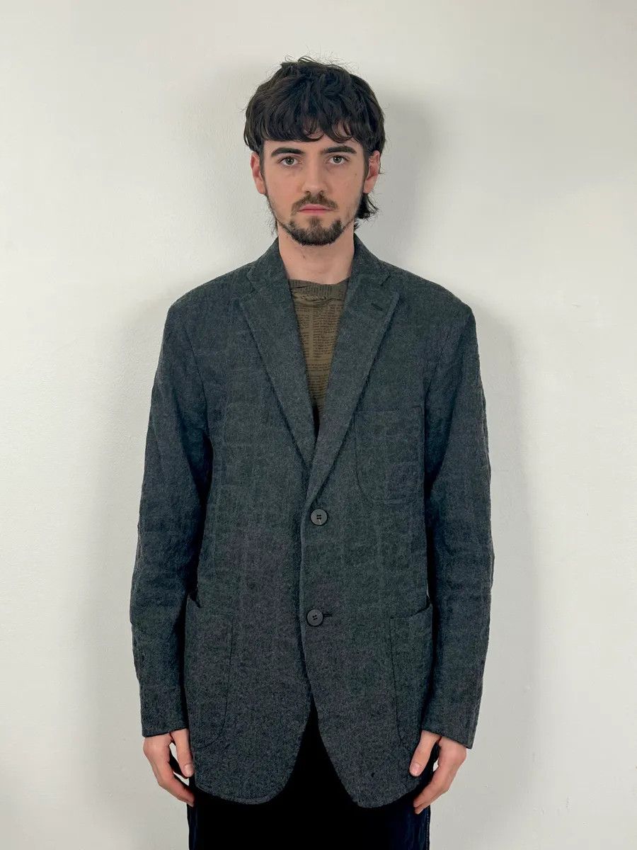 Issey Miyake Issey Miyake Men Grey Wool Mozaic Blazer Jacket Size 42R - 2 Thumbnail