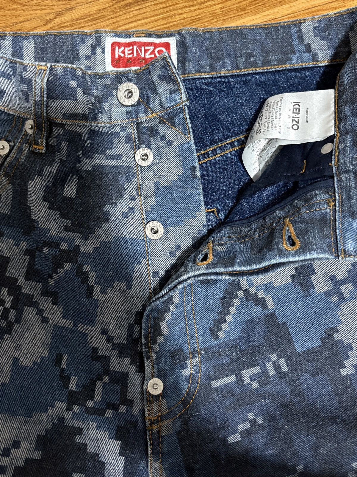 Kenzo Kenzo x Nigo Pixelated Floral Jeans Size US 29 - 6 Thumbnail