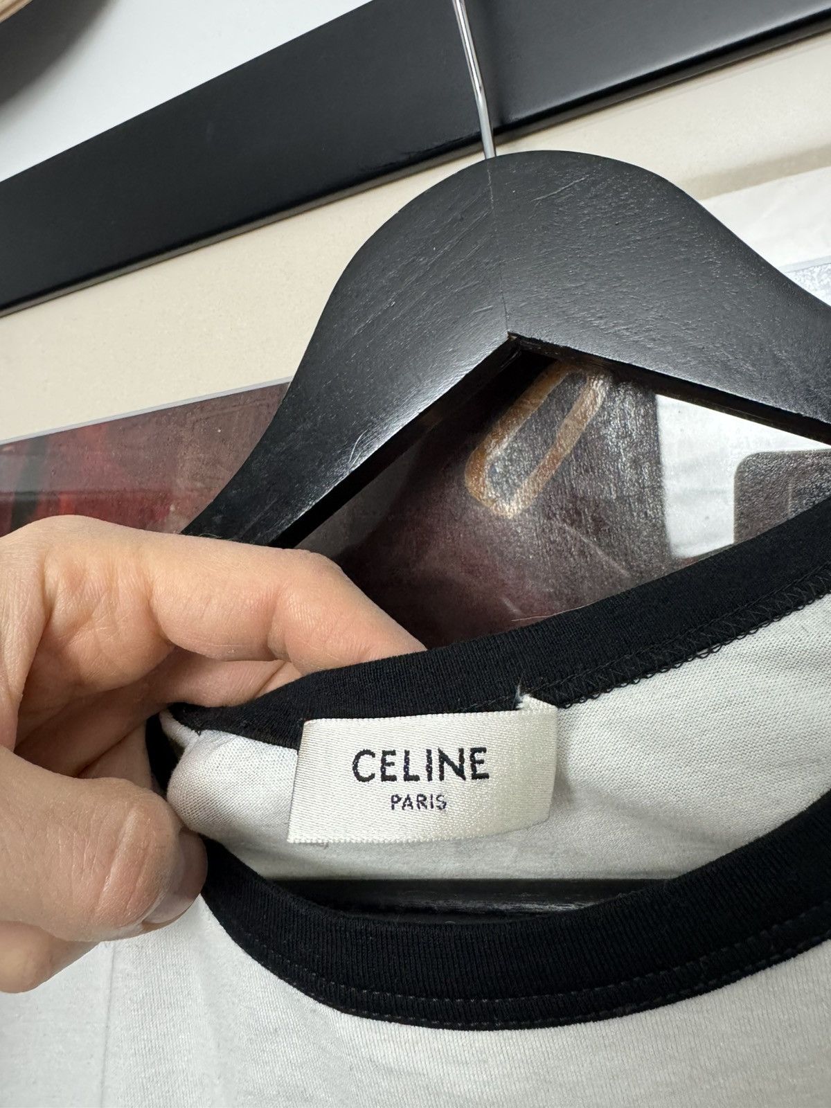 Celine Celine Hedi Slimane Ringer Tee Designer White Black LA Print Size US L / EU 52-54 / 3 - 3 Thumbnail