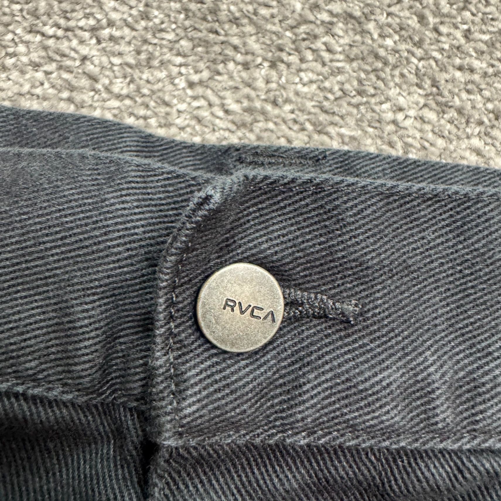 RVCA RVCA Americana Chino Pants Mens 31 Black Cotton Straight Flat Front Heavyweight Regular Size US 31 - 3 Thumbnail