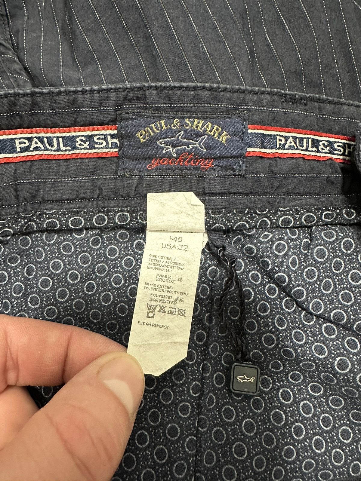 Paul & Shark Paul Shark Shorts Cotton Striped Naby Blue Riri Size 32 Size US 32 / EU 48 - 8 Thumbnail