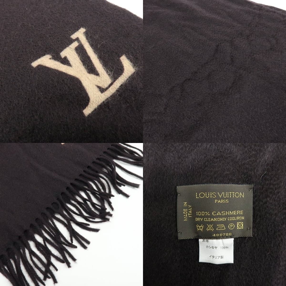 Louis Vuitton Louis Vuitton Logo Cashmere Scarf Black Size ONE SIZE - 5 Thumbnail