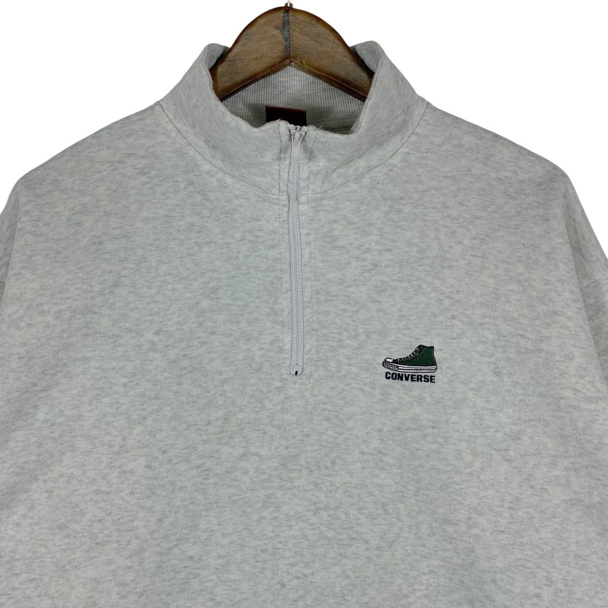 Converse × Vintage Vintage Converse Shoes Sweatshirt Quater Zip Small Logo Size US M / EU 48-50 / 2 - 4 Thumbnail