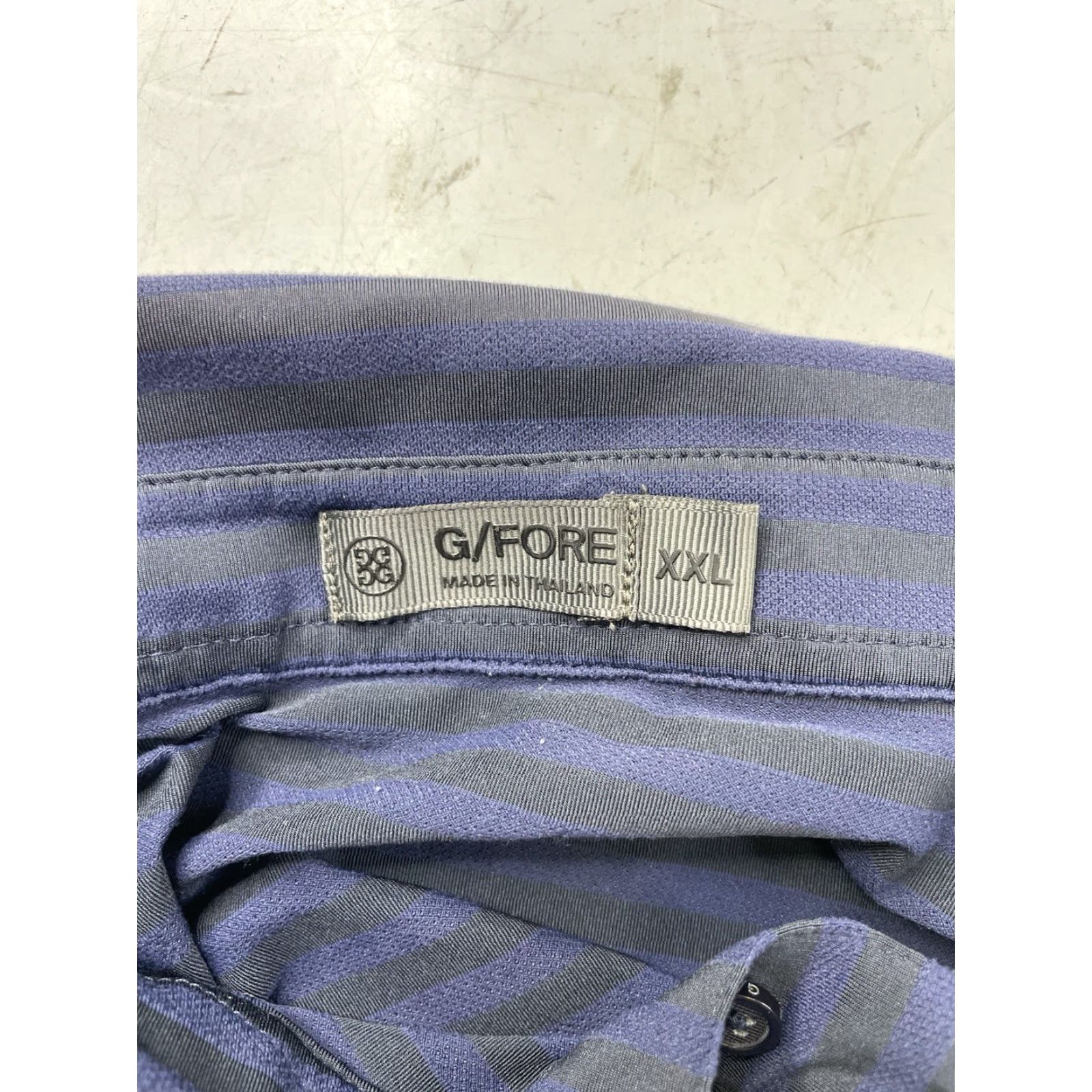 G/FORE G/Fore Polo Shirt Mens XXL Blue Striped Short Sleeve Collared Breathable Lightweight Golf Performance Regular Fit Size US XXL / EU 58 / 5 - 3 Thumbnail
