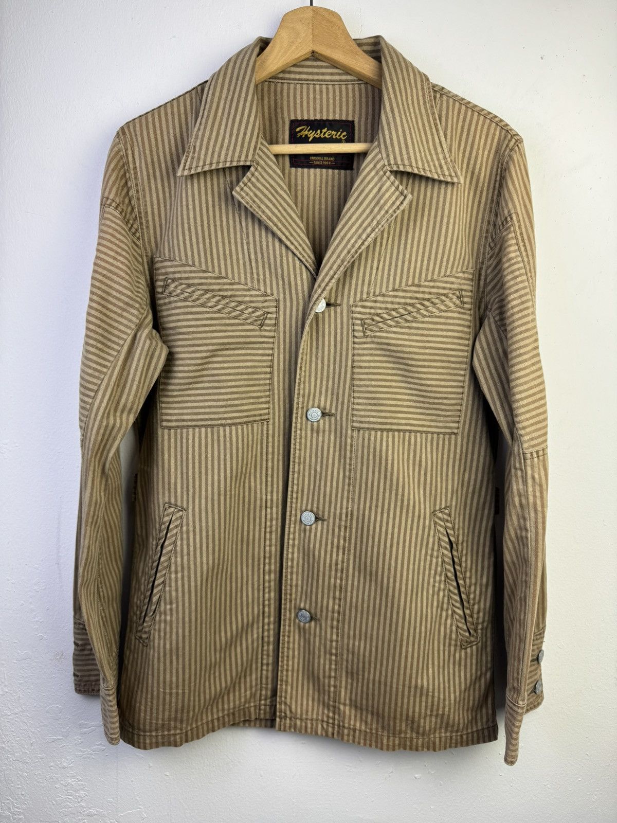 Hysteric Glamour Hysteric Glamour Herringbone Stripe Camp Collar jacket. Size ONE SIZE - 1 Thumbnail