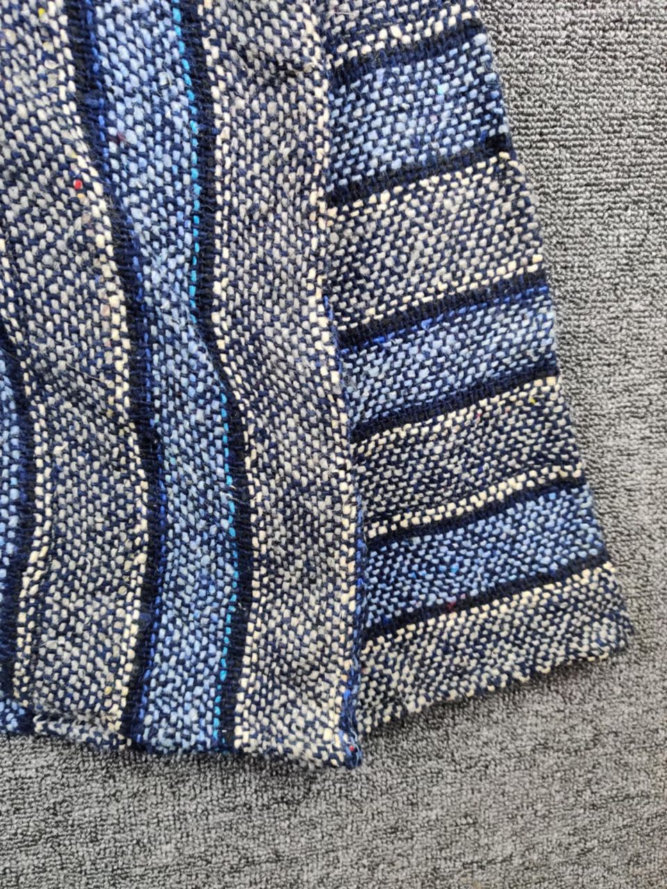 Vintage Vintage Mexican Baja Drug Rug Blue Grey Jacket Size US XXL / EU 58 / 5 - 2 Thumbnail