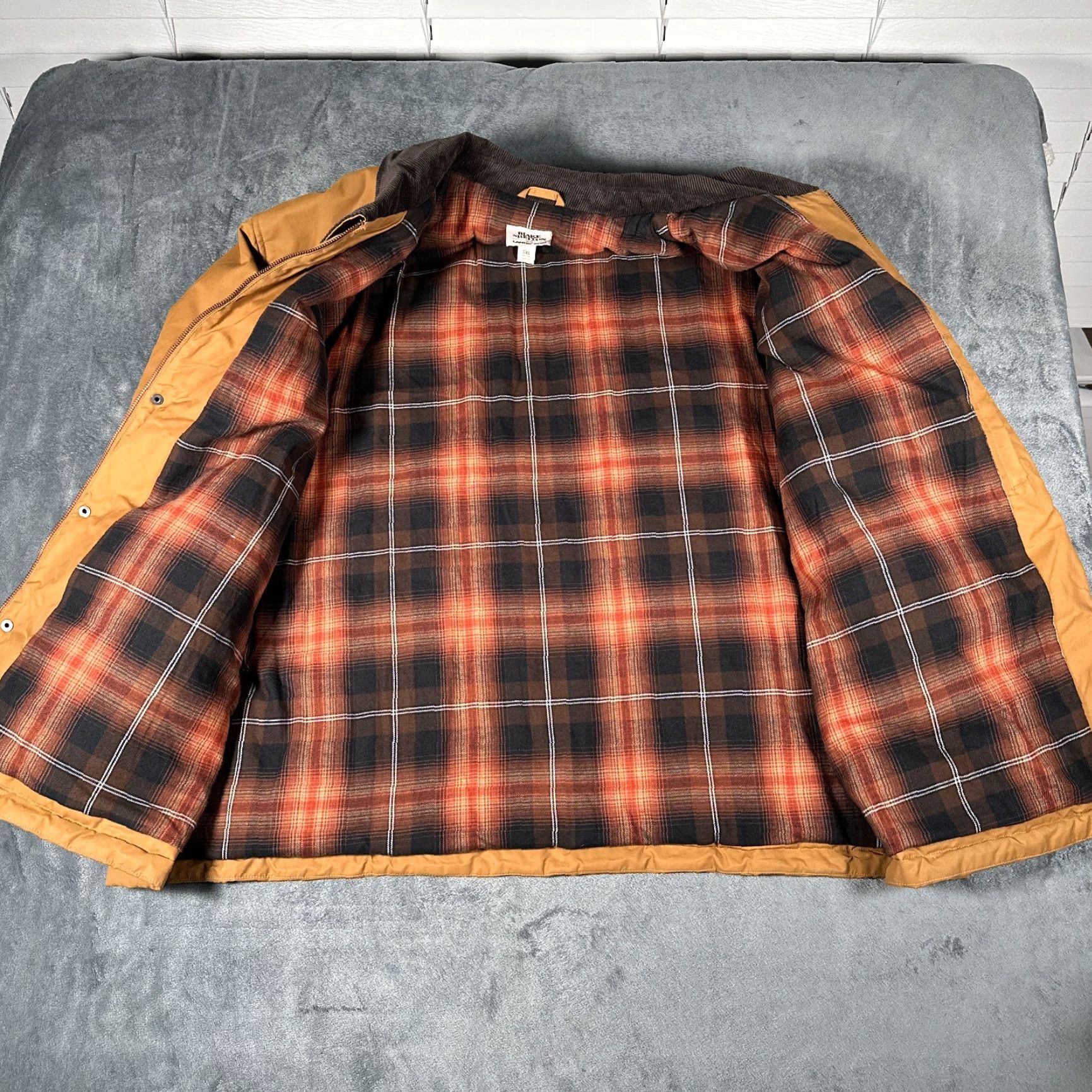Lands' End VINTAGE Lands' End Chore Coat Jacket Mens 3XL Tan Brown Canvas Cotton Blend Insulated Lined Pockets Full Zip Zipper Button Size US XXL / EU 58 / 5 - 4 Thumbnail