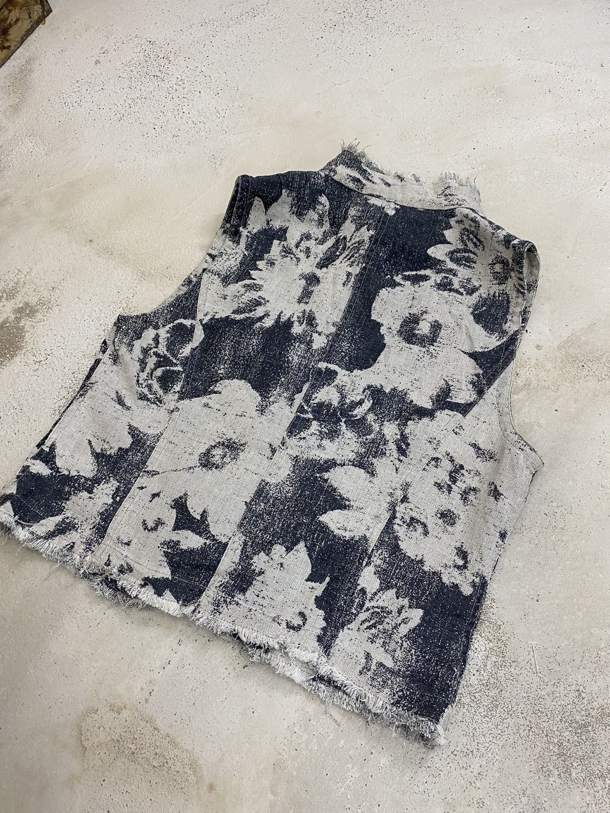 If Six Was Nine × Japanese Brand × Le Grande Bleu (L.G.B.) Vintage Vests AL Bacher Japan Brand Art Floral Sackcloth Size US S / EU 44-46 / 1 - 8 Thumbnail