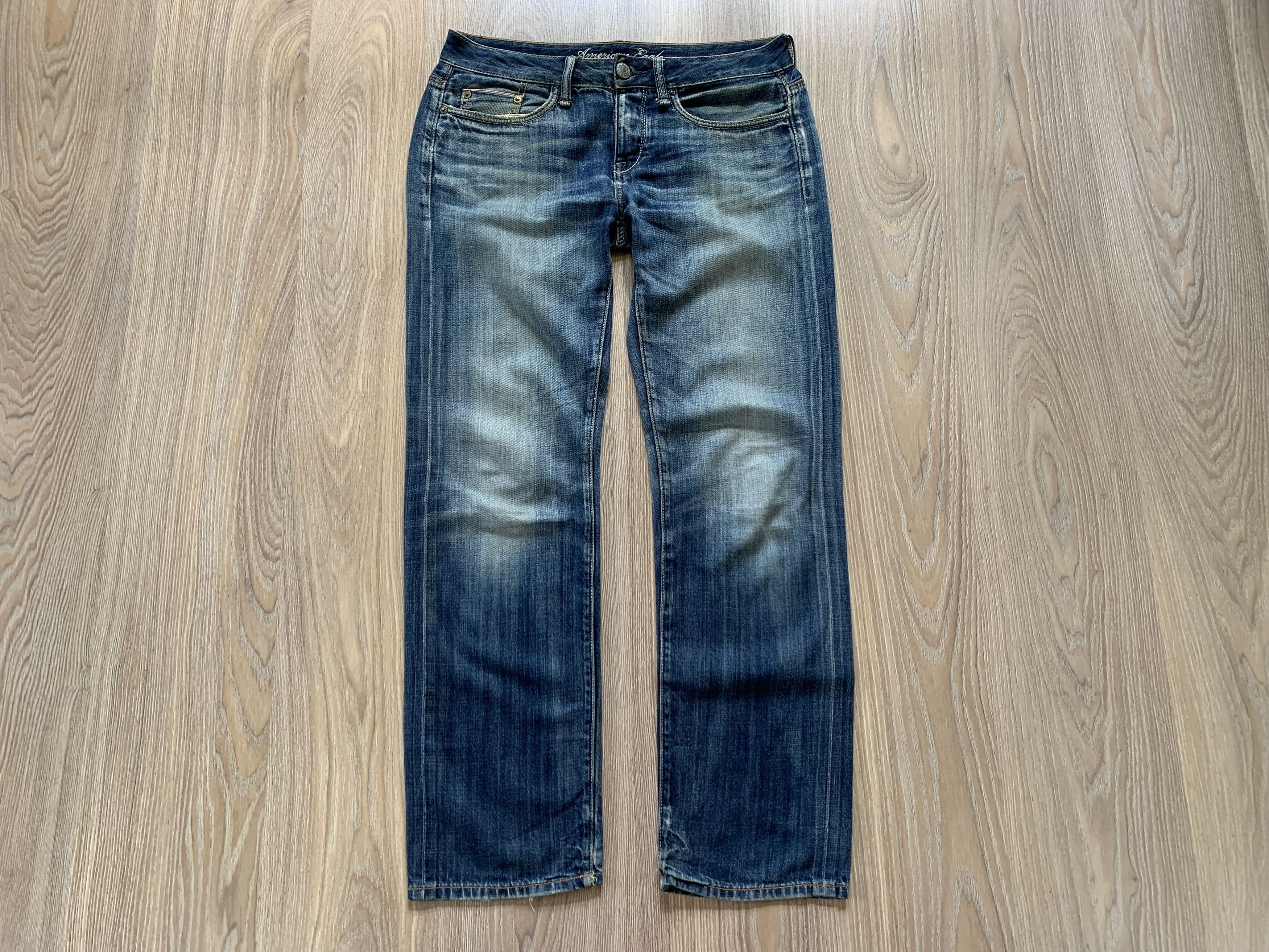 American Eagle Outfitters American Eagle Light Blue Distressed Selvedge Jeans Size US 30 / EU 46 - 2 Thumbnail