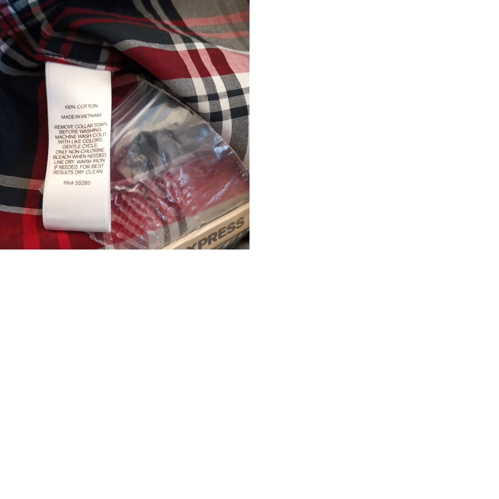 Express Express Shirt Mens Medium Fitted Red Plaid Long Sleeve Button-Up Cotton Size US M / EU 48-50 / 2 - 9 Thumbnail