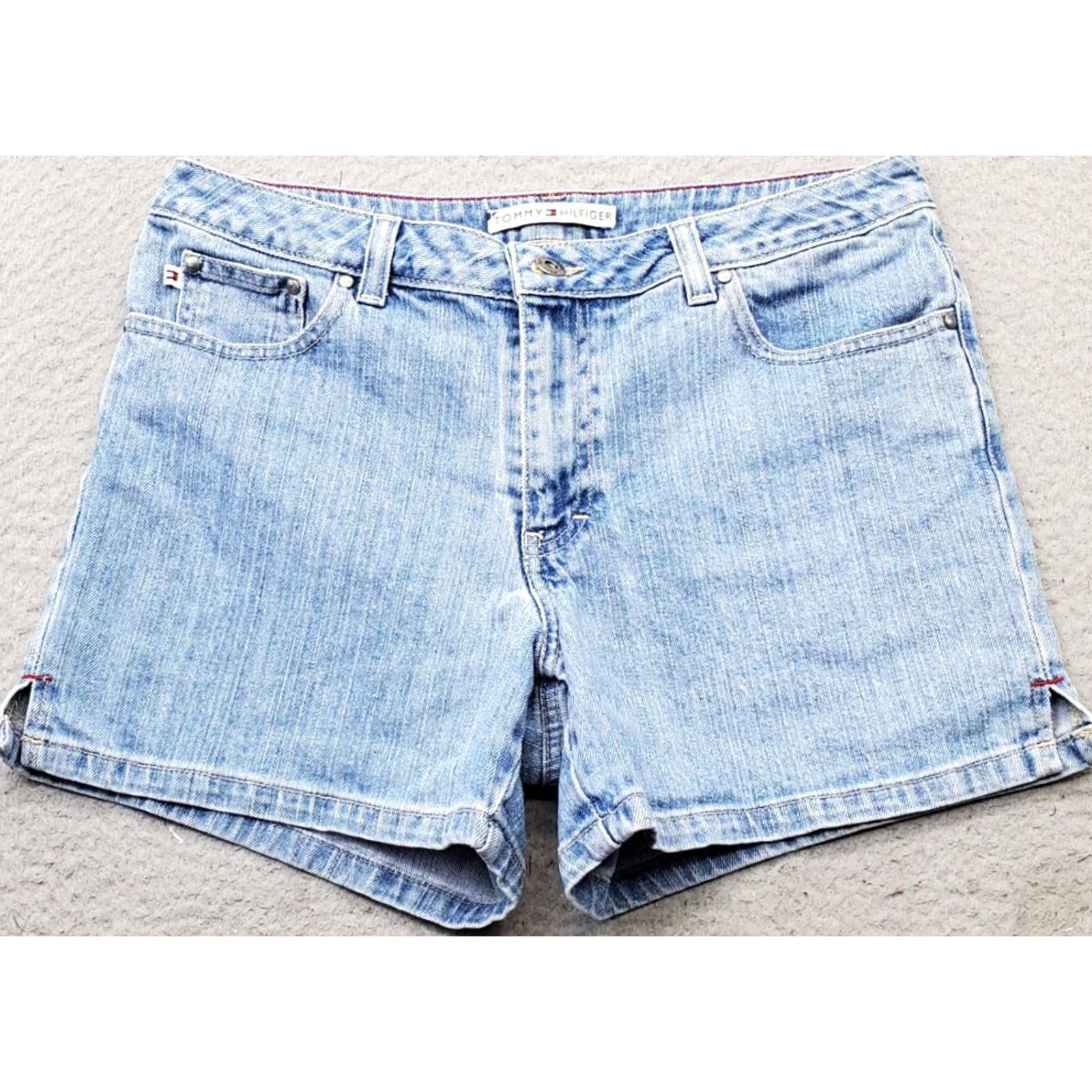 Tommy Hilfiger Tommy Hilfiger Womens 6 Blue Denim Medium Wash Flat Front Side Slit Mom Shorts Size 28" / US 6 / IT 42 - 2 Thumbnail