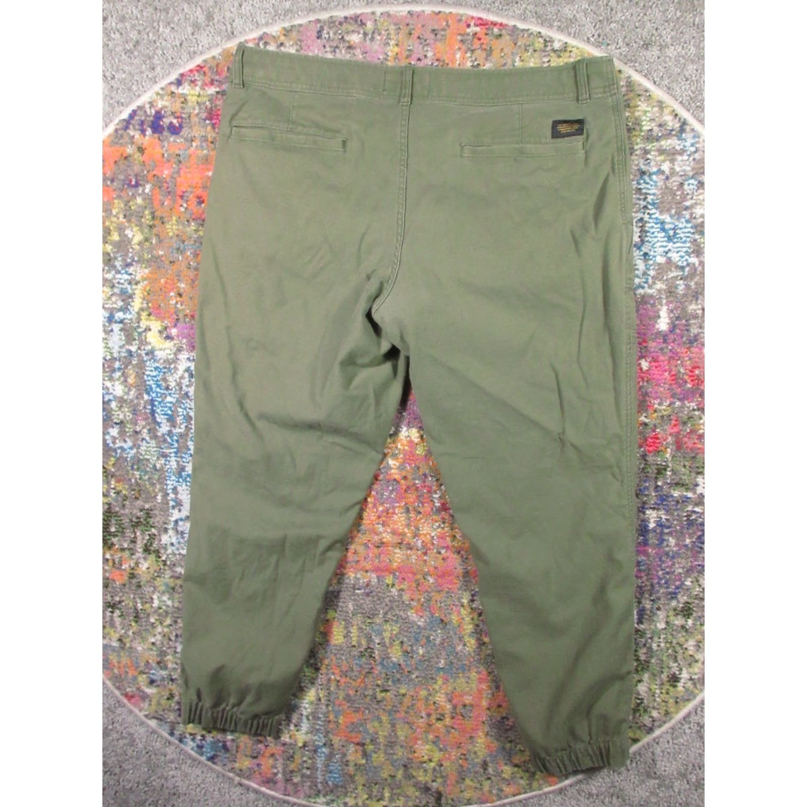Vintage REI Co-op Trailsmith Jogger Pants Mens 40x30 Green Stretch Canvas Hiking Casual Baggy Style Pockets Logo 30 Inseam Regular Rise 10-12" Size US 40 / EU 56 - 2 Thumbnail