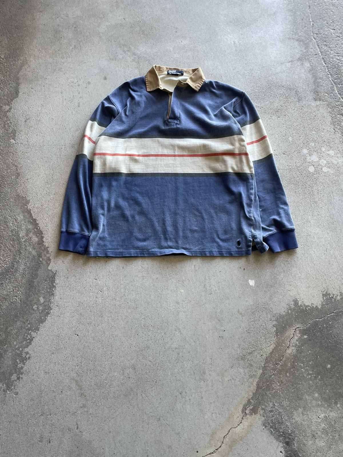 image of Polo Ralph Laurent Kayak Rugby Polo in Blue, Men's (Size Medium)