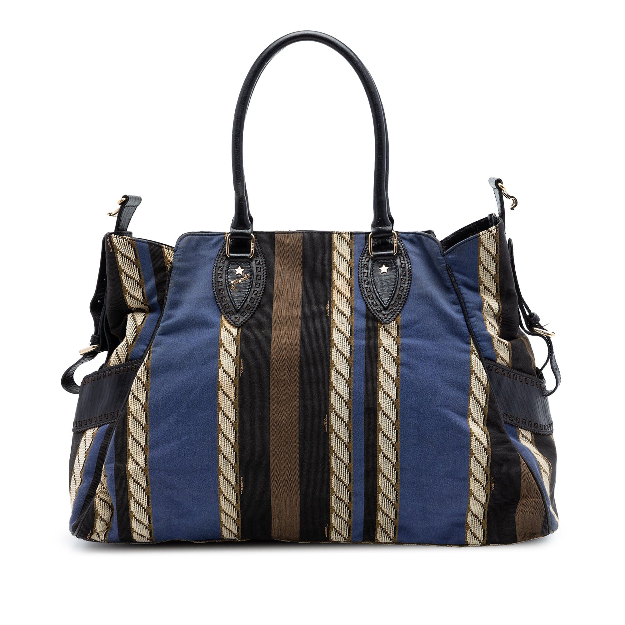 Fendi Large Pequin Canvas Etniko Du Jour Handbag Size ONE SIZE - 1 Thumbnail