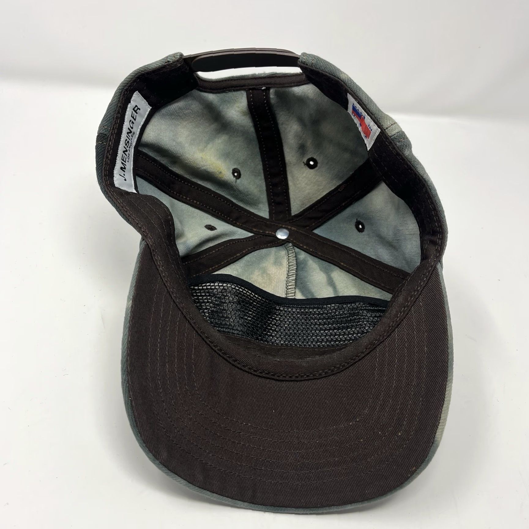 Vintage J. Mensinger Snapback Hat Made In USA Los Angeles Men's One Size Green USA Angel Theme Snapback Menswear/Hat Size ONE SIZE - 4 Thumbnail