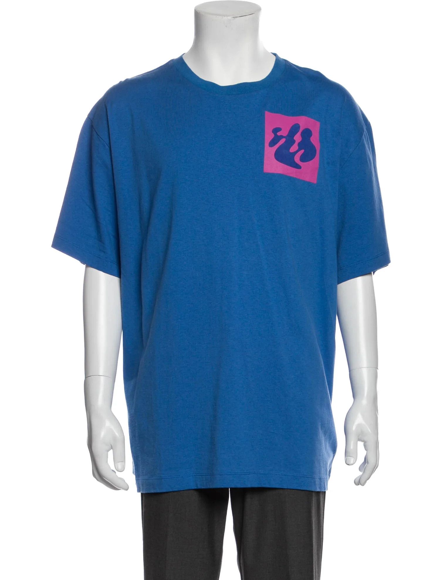 Off-White Blue Abstract Logo Oversized T-Shirt Size US M / EU 48-50 / 2 - 2 Thumbnail