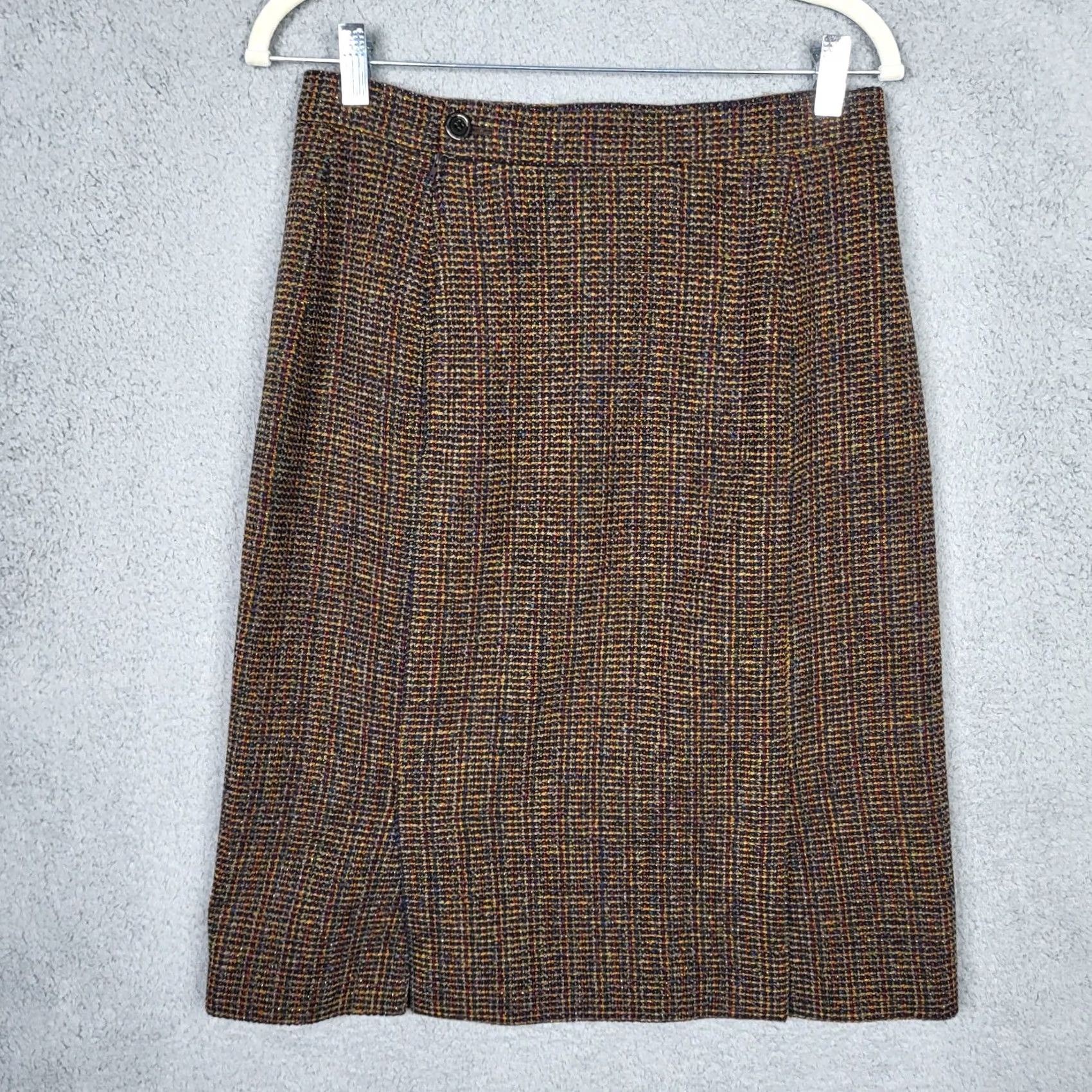 Emanuel Ungaro Emanuel Ungaro Women's Skirt Pencil Plaid Knee Length Size 12 Multicolor Size 34" / US 12 / IT 48 - 6 Thumbnail