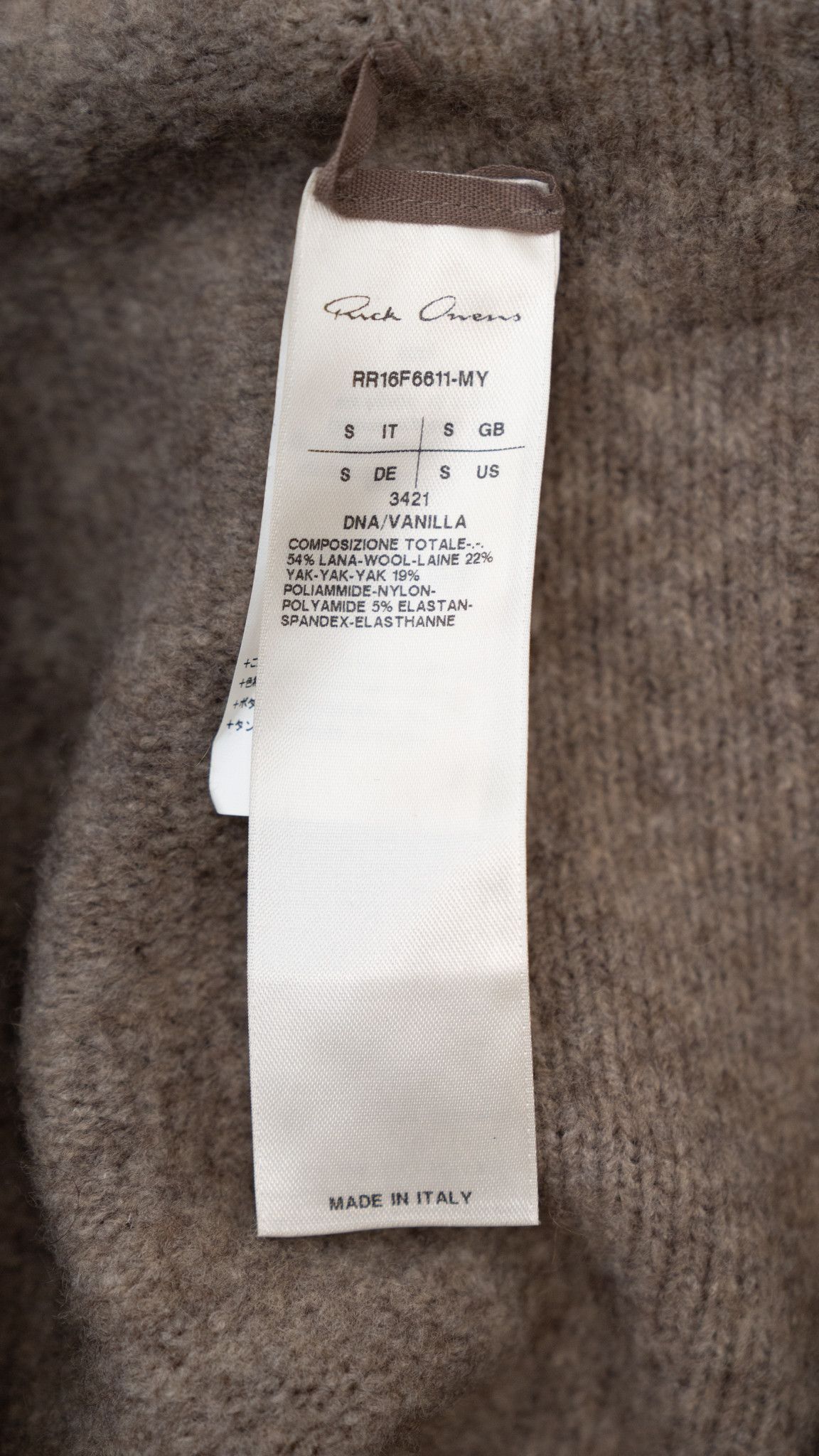 新品 Rick Owens 16FW MAGLIA SWEATER SHORT Rick Owens 16FW MAGLIA