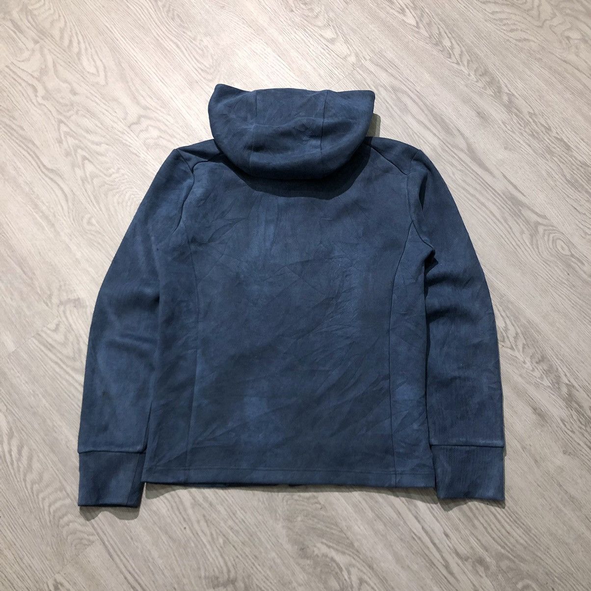 トップス 00s tornado mart hoodie jacket blouson 2000s Tornado Mart Japan Faux Suede Ziphoodie Jacket Navy
