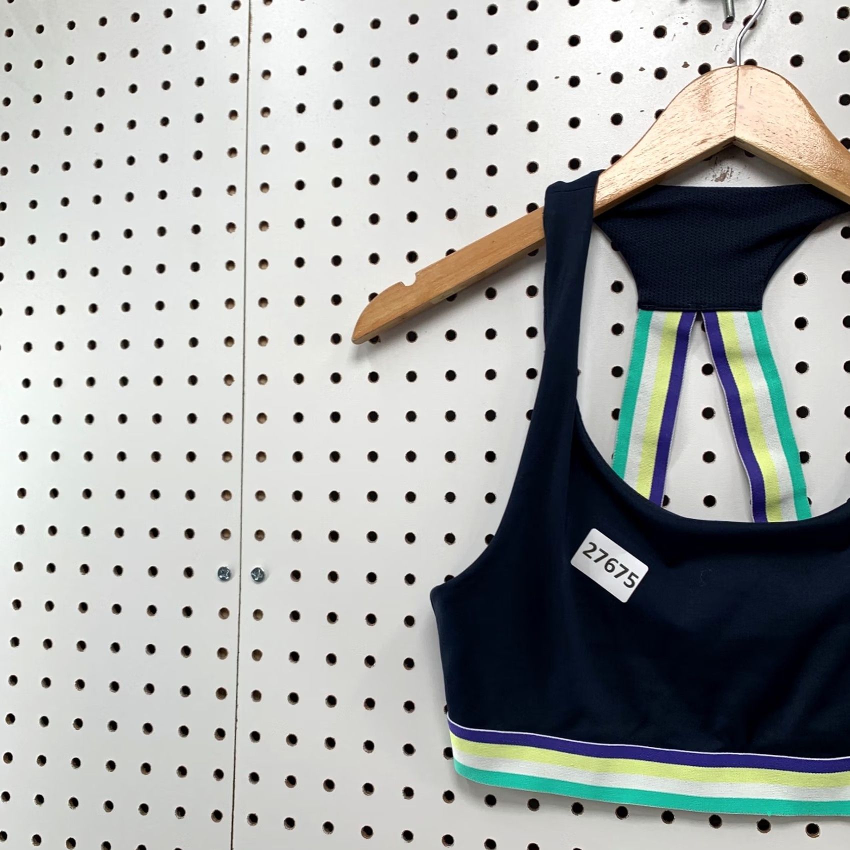 Athleta Athleta Top Womens 14 Blue Contender Racer Back Tank Green Trim Width Size XL / US 12-14 / IT 48-50 - 3 Thumbnail