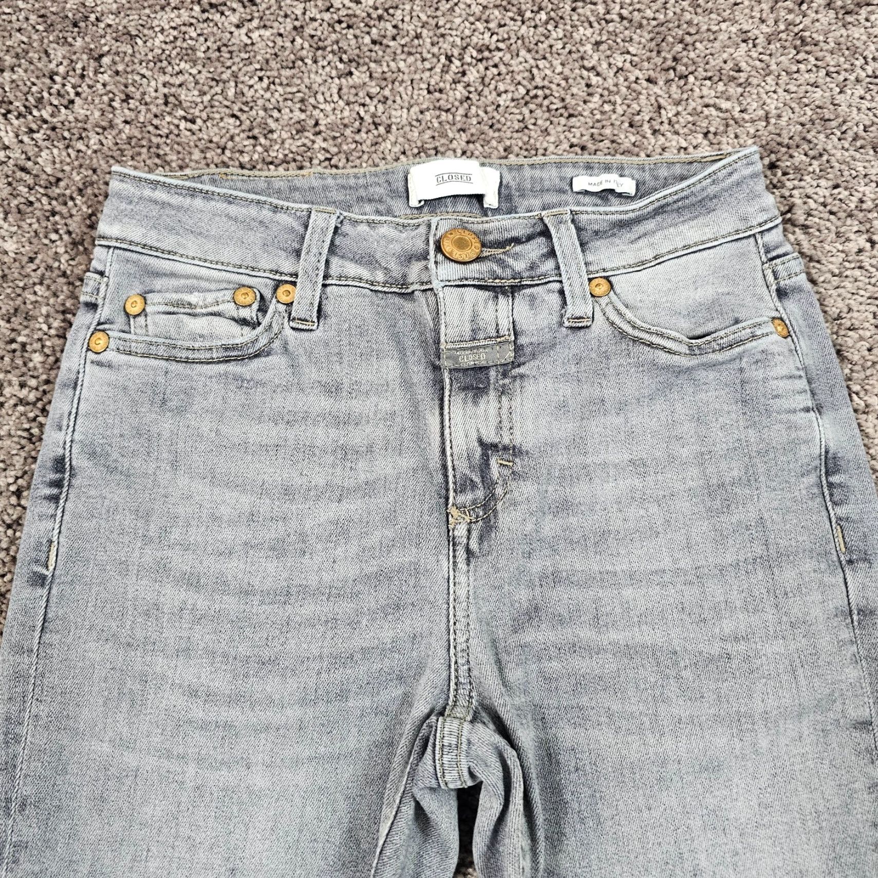 CLOSED VINTAGE Closed Jeans Women 24 Gray Skinny Mid Rise Denim 31in Inseam Italy 22x31 Slim Stretch Mens? Size 42" / US 20 - 2 Thumbnail