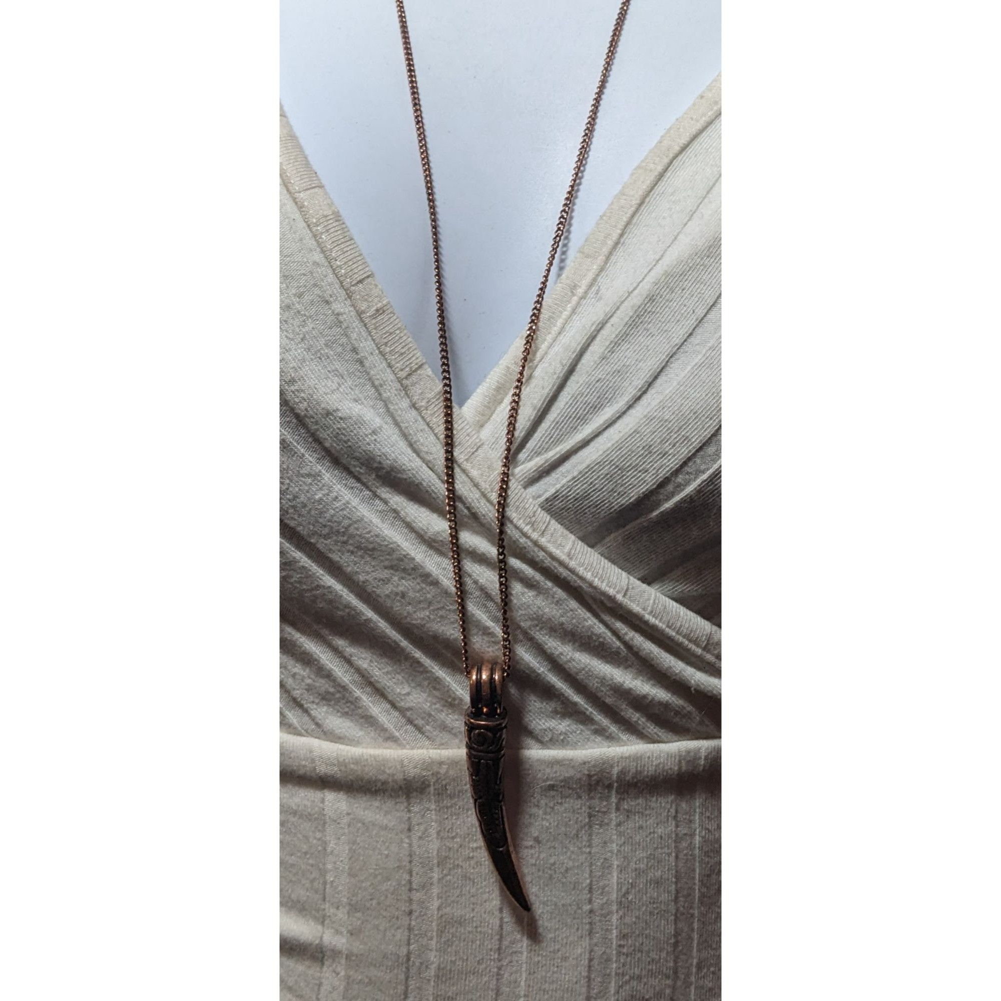 Other Buckle Copper Tone Distressed Engraved Claw Necklace Size ONE SIZE - 6 Thumbnail
