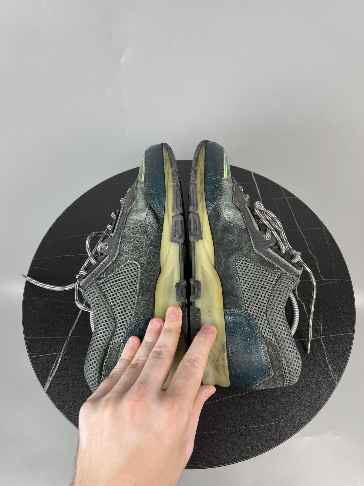 Lanvin Lanvin Mesh Leather suede Sneakers (Y0488) Size US 8 / EU 41 - 8 Thumbnail