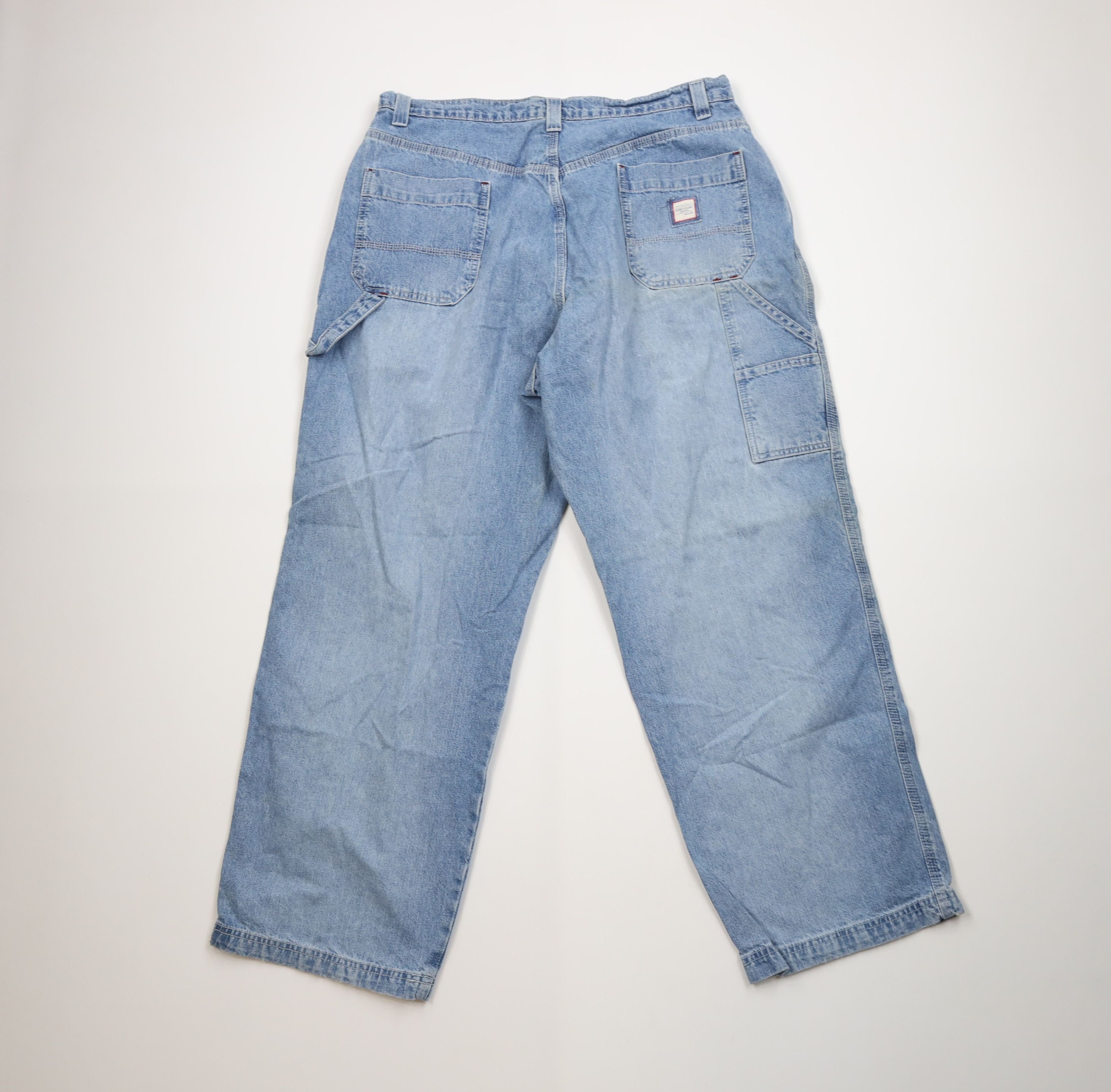 Vintage Vintage 90s Y2K Streetwear Wide Leg Dungaree Denim Jeans Size US 36 / EU 52 - 10 Thumbnail