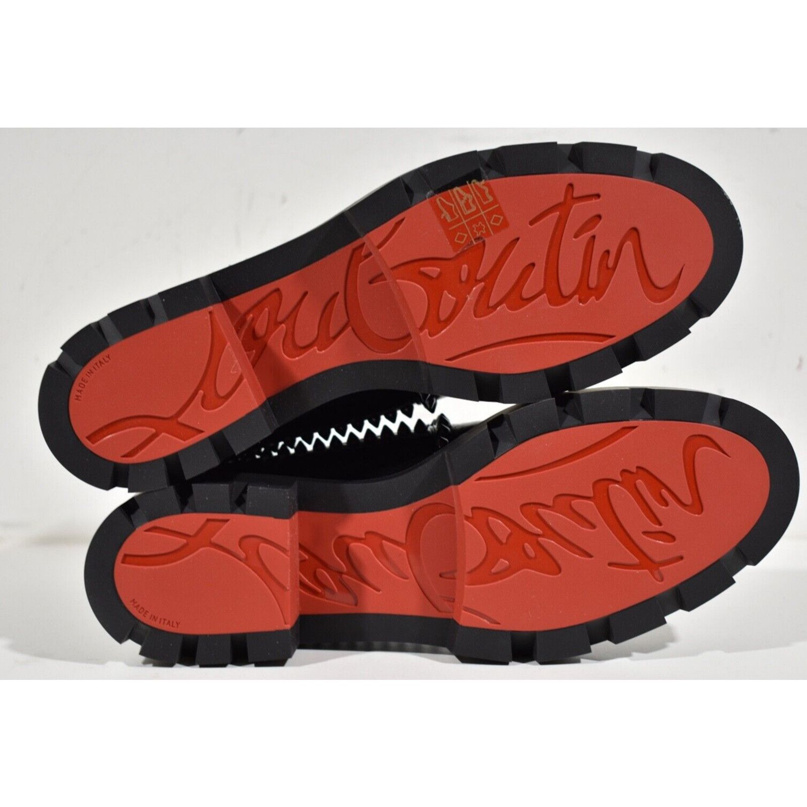 Christian Louboutin Christian Louboutin Out Lina Spike Lug Flat Black Patent Size US 8.5 / IT 38.5 - 12 Thumbnail