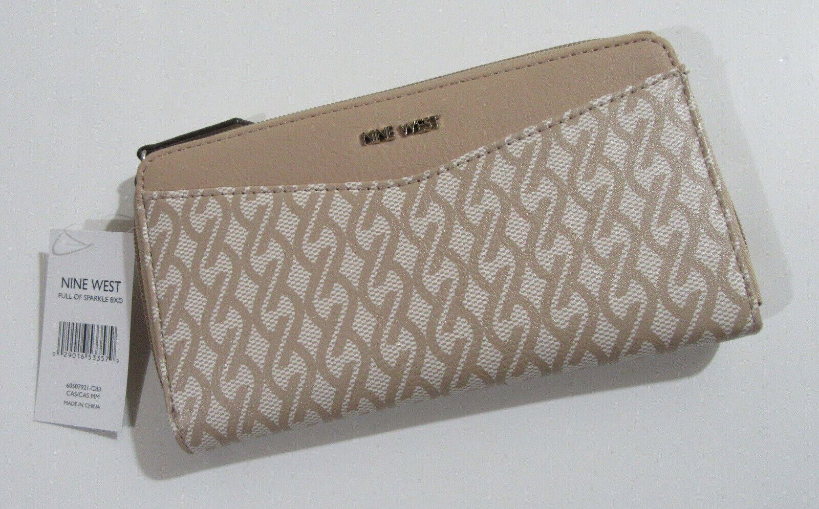 Nine West Nine West Full of Sparkle Zip Around Wallet Beige Size ONE SIZE - 3 Thumbnail