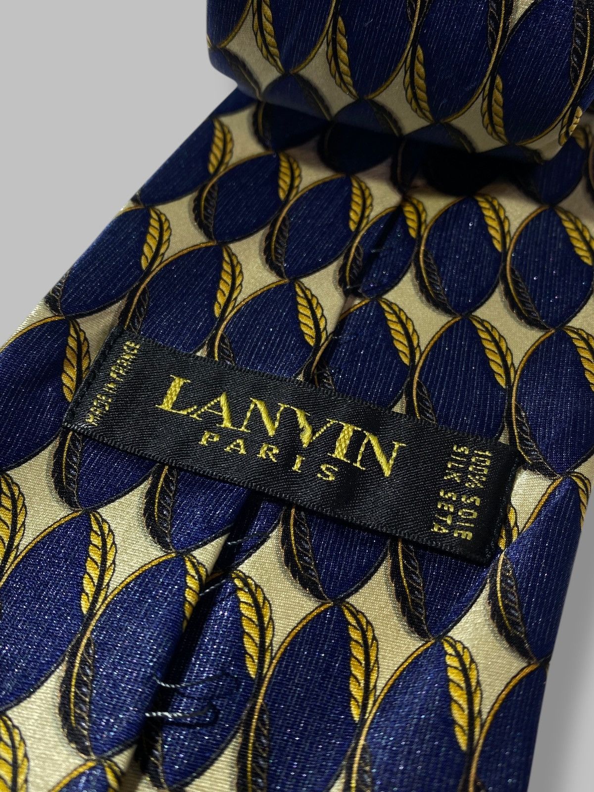 Lanvin Vintage Lanvin Silk Tie All Over Print Made in France Size ONE SIZE - 9 Thumbnail