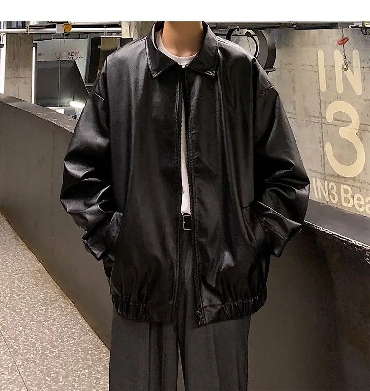 Japanese Brand × Vintage Motorcycle PU leather retro loose bomber jacket zipper y2k Size US L / EU 52-54 / 3 - 4 Thumbnail