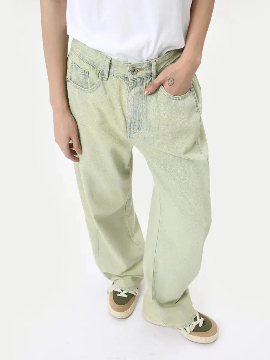 Japanese Brand Retro loose straight leg wide leg patchwork jeans Size US 32 / EU 48 - 2 Thumbnail