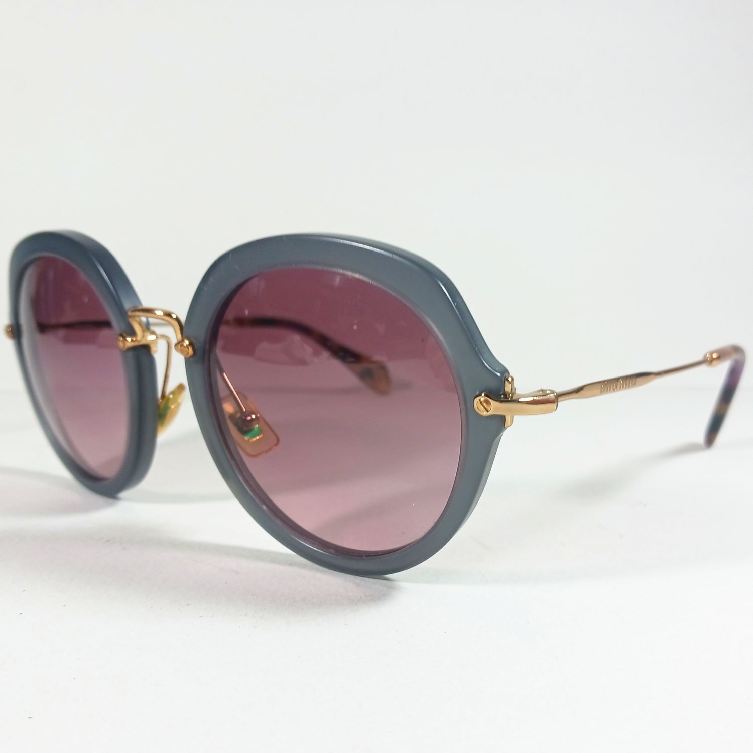 Miu Miu Miu Miu SMU05Q Gray/Brown Oversize Round Sunglasses w/Case Size ONE SIZE - 2 Thumbnail