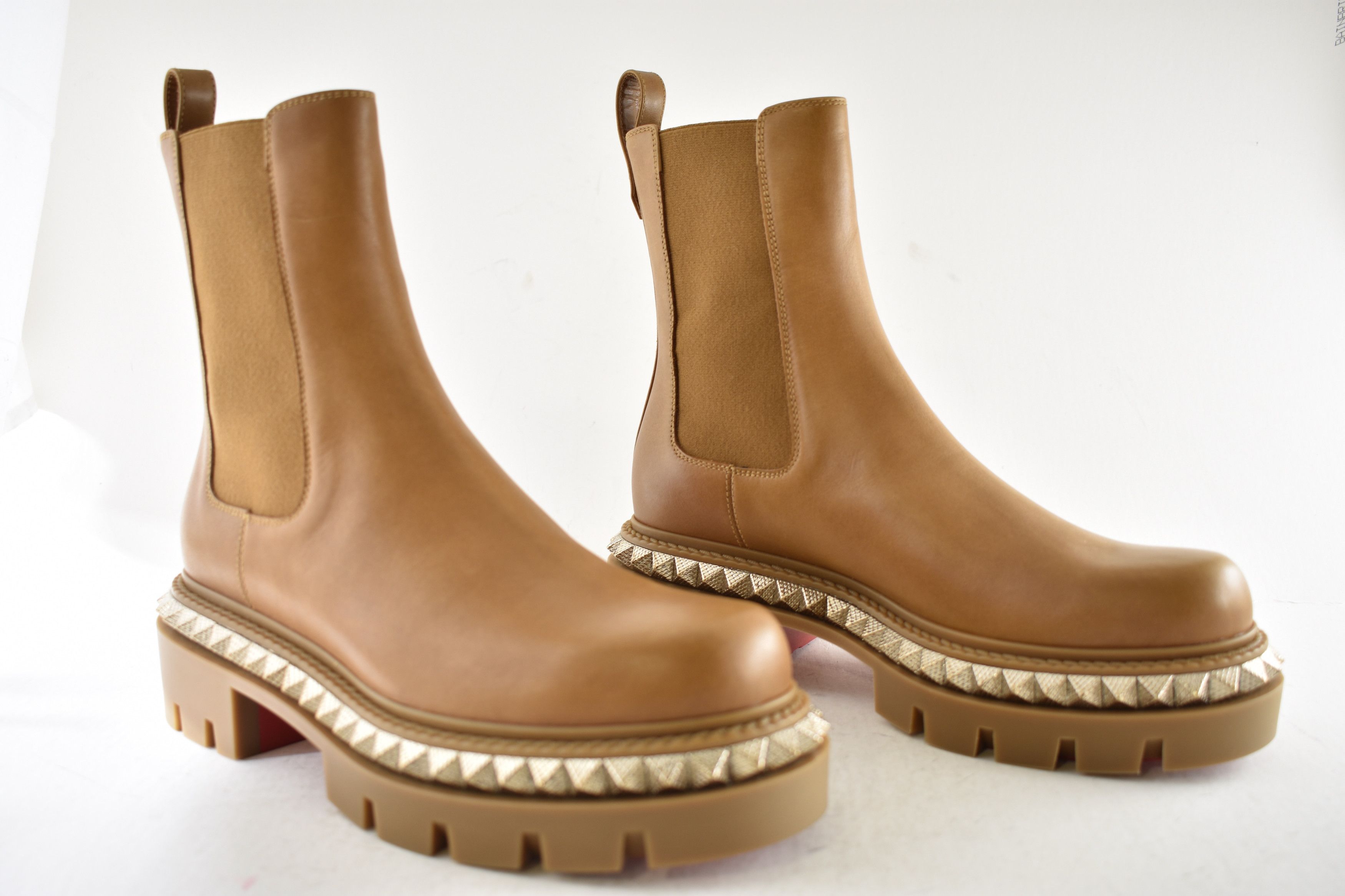 Christian Louboutin St Emilia Pyraclou Flat Terra Brown Chelsea Lug Boot 38 Size US 8 / IT 38 - 5 Thumbnail