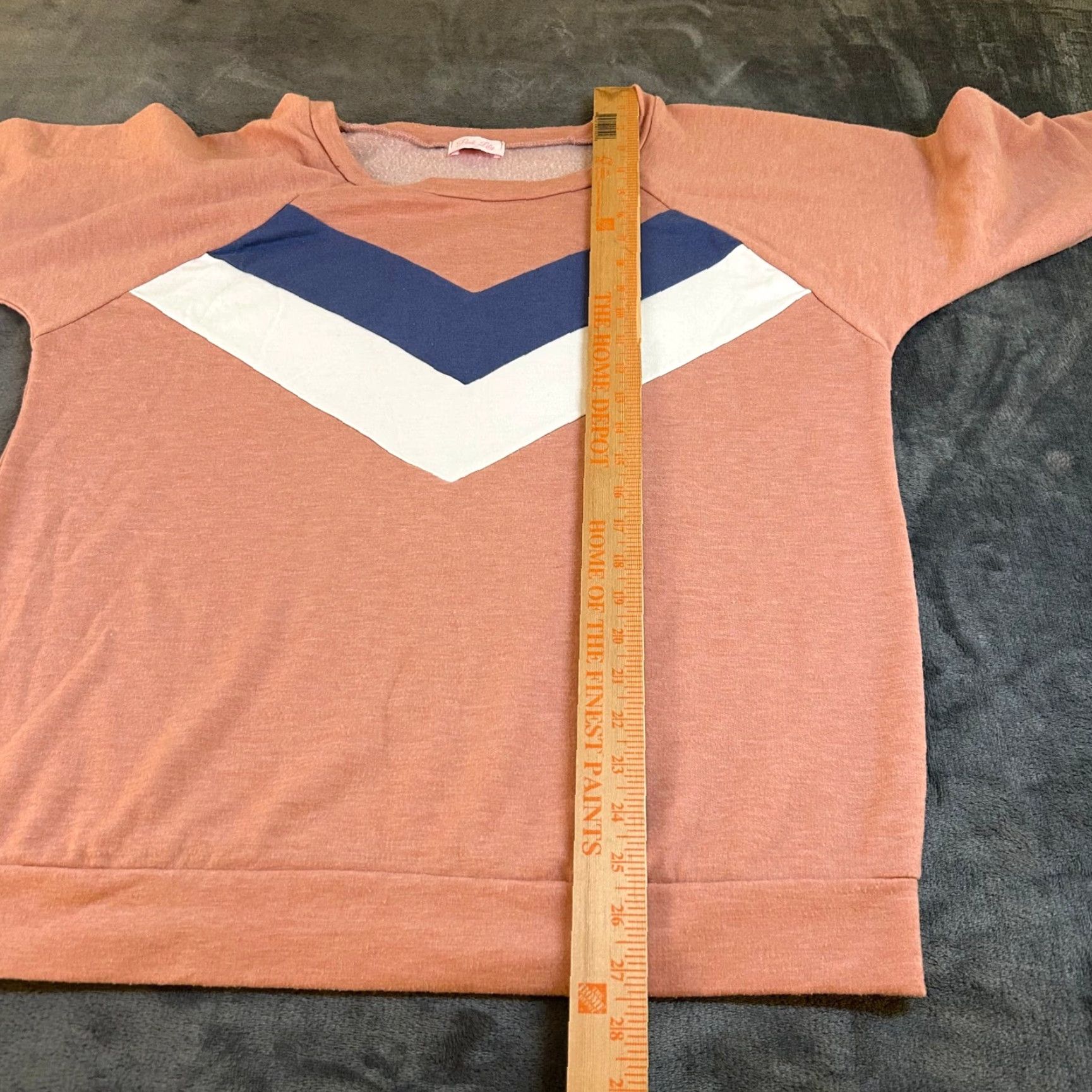 Vintage Pink Lily Chevron Pullover Top Blouson Sleeve Casual Comfy Pink Womens Large Size L / US 10 / IT 46 - 6 Thumbnail